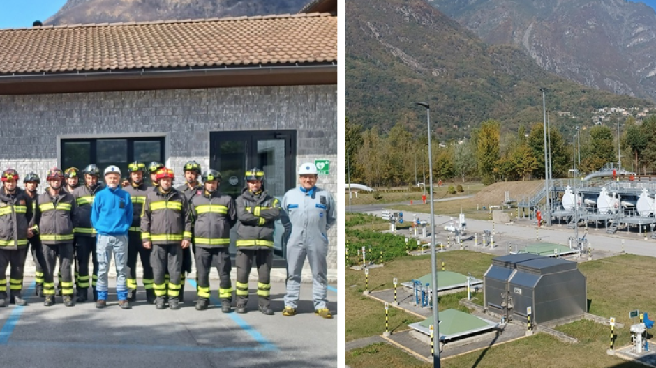 Vigili del Fuoco allo studio del sito Snam di Masera, un’infrastruttura strategica